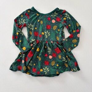 EUC Little Sleepies Holly Jolly Skater Twirl Dress with Bodysuit